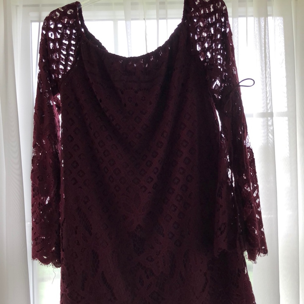 TOBI lace over the shoulder dress